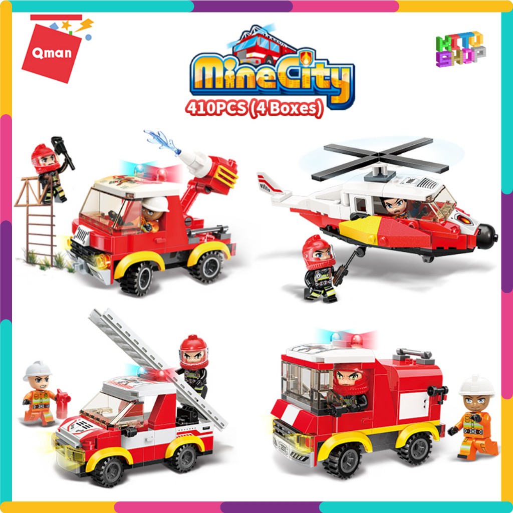 Bộ Đồ Chơi Xếp Hình Thông Minh Lego Qman 12011 - Tổ Hợp Xe Ô Tô Cứu Hỏa 410 Mảnh Ghép Cho Trẻ Từ 6 Tuổi Có Bán Lẻ