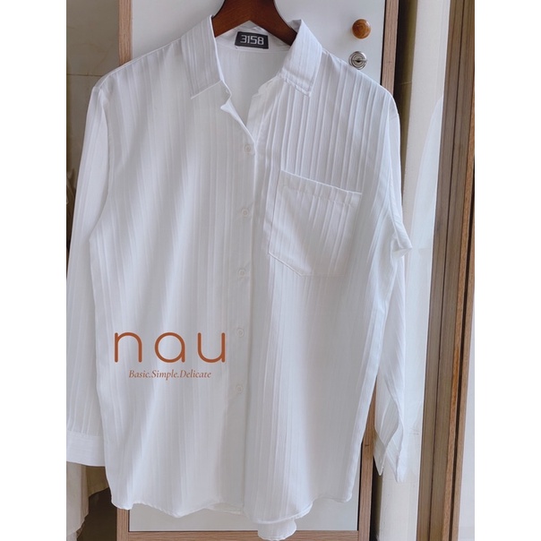 Áo sơ mi gân tay dài nhiều màu