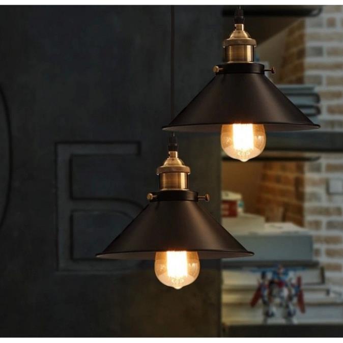 Bộ 2 đèn thả trần trang trí hình nón lá, đèn thả bàn ăn