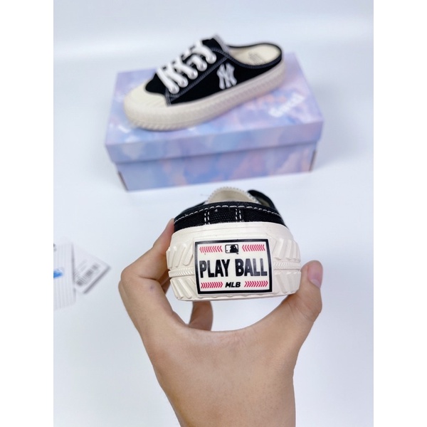 SỤC MULE MLB ĐEN TRẮNG NỮ|SỤC MLB BLACK-WHITE