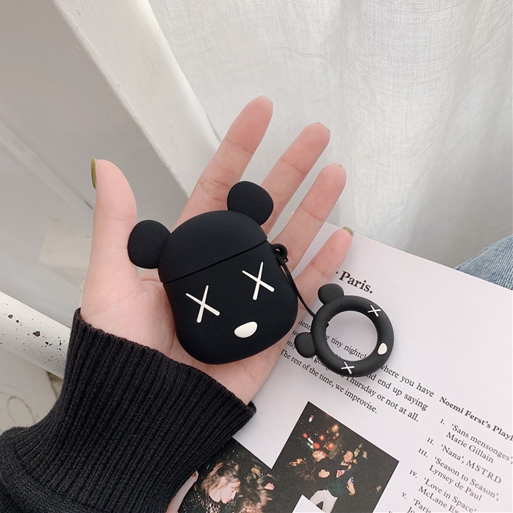 Case Airpods Gấu Kaws Phong Cách, Ốp Airpods Cute Hạt Me - Mã TZAP398