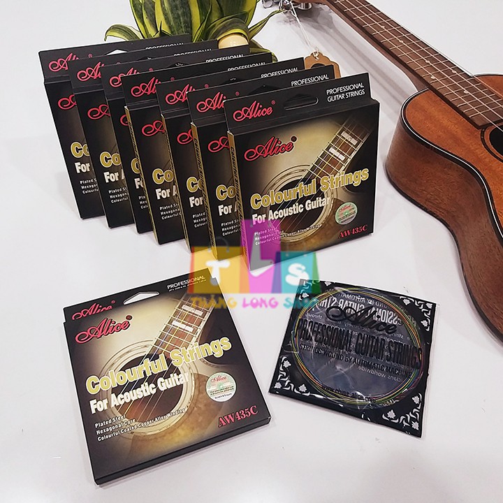 Bộ dây đàn guitar acoustic Alice AW435C nhiều màu - Alice AW435 C Acoustic Guitar Strings