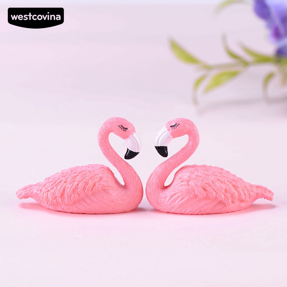 Bộ 2 Mô Hình Chim Hồng Hạc Trang Trí Bàn Làm Việc Sinh Động