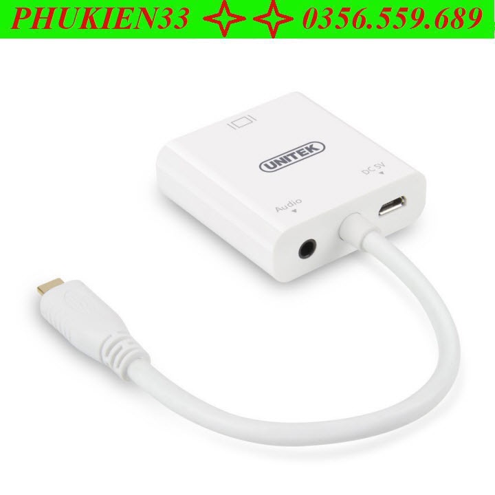Cáp chuyển đổi Micro HDMI sang VGA Unitek Y-5322 - Cable Micro HDMI to VGA - Unitek 5322