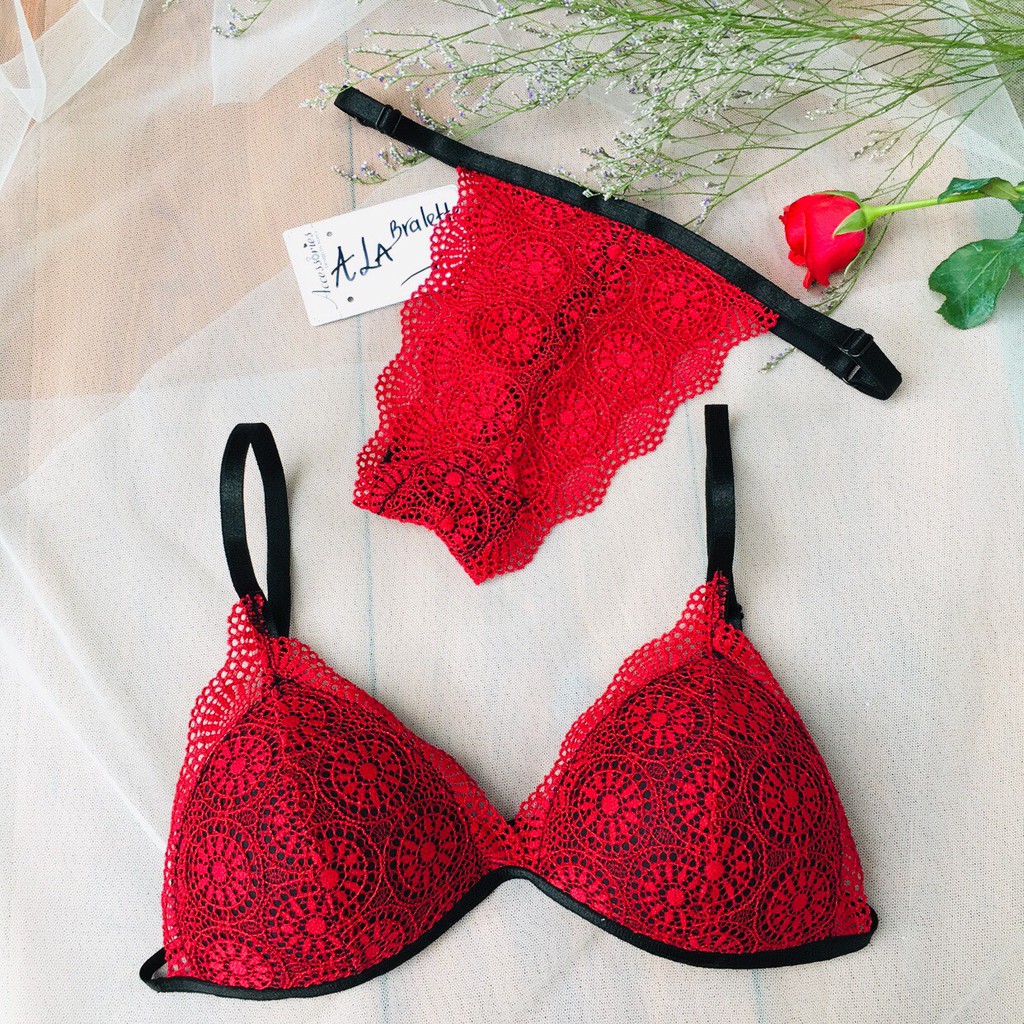 👙[ Ở ĐÂU RẺ HƠN SHOP HOÀN TIỀN ] Sét Bra đỏ nữ thiết kế sexy gợi cảm thoải mái khi mặc💥