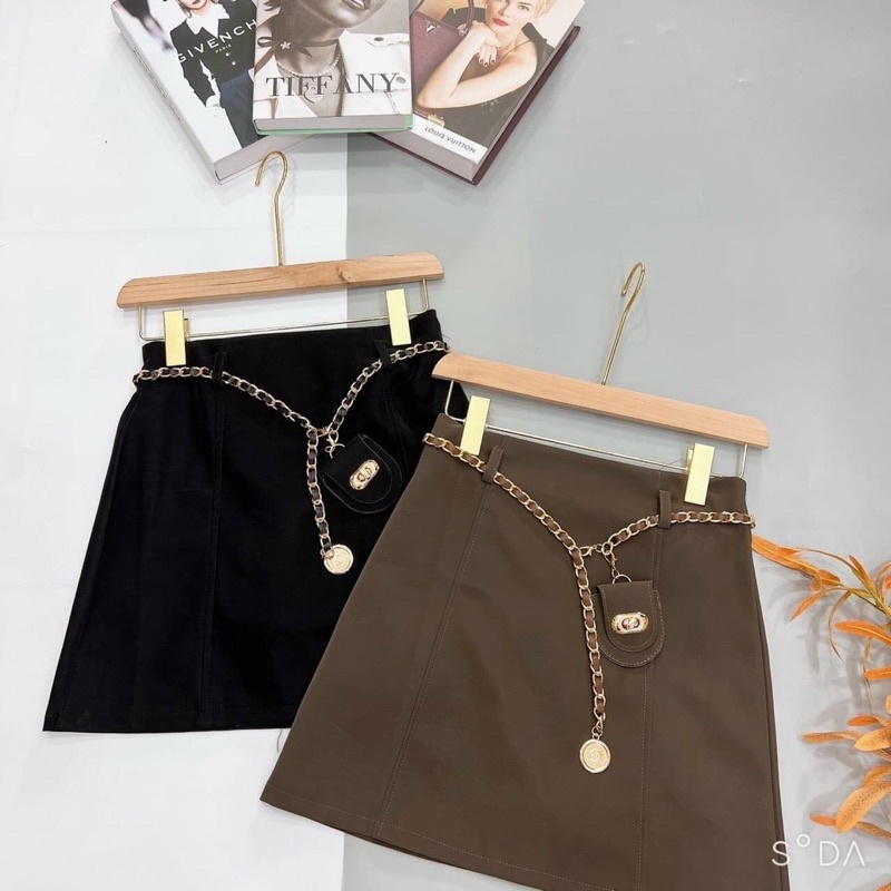 Chân váy  kèm thắt lưng dây có túi
