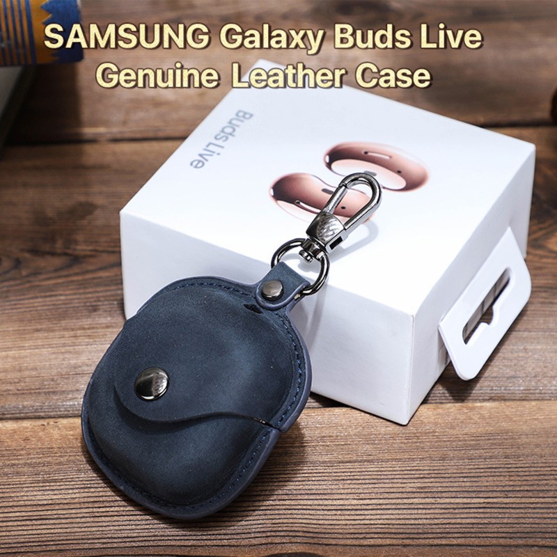 Túi Da Pu Đựng Tai Nghe S-Amsung Galaxy-Buds Live Có Móc Khóa Tiện Dụng