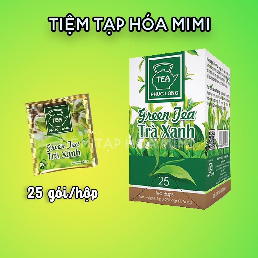 Trà xanh túi lọc Phúc Long - Giá sỉ (25 gói/hộp)