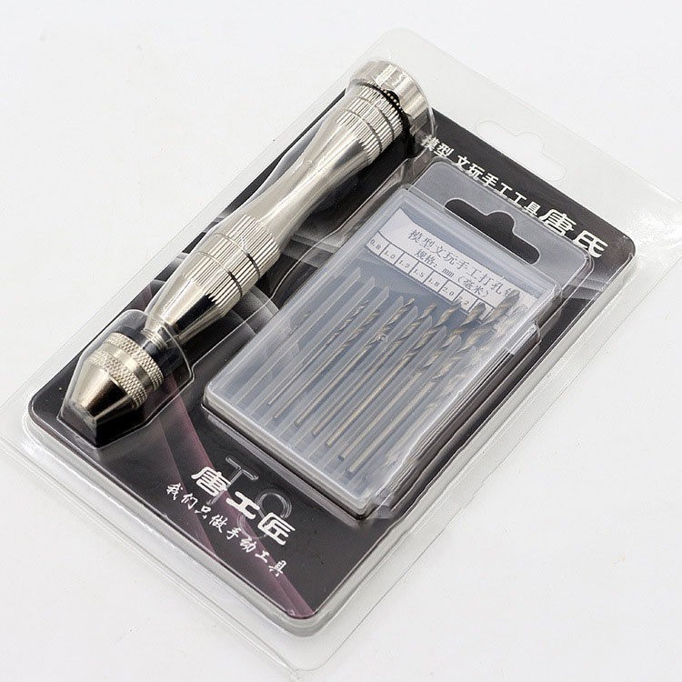 Khoan tay mini + 10 mũi khoan