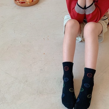 TA5- Tất thể thao mặt cười cho bé trai bé gái, tất trẻ em cá tính 3 - 8 tuổi