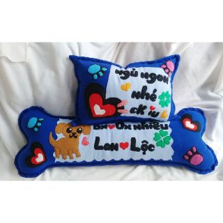 Cặp gối handmade nằm và ôm cún con