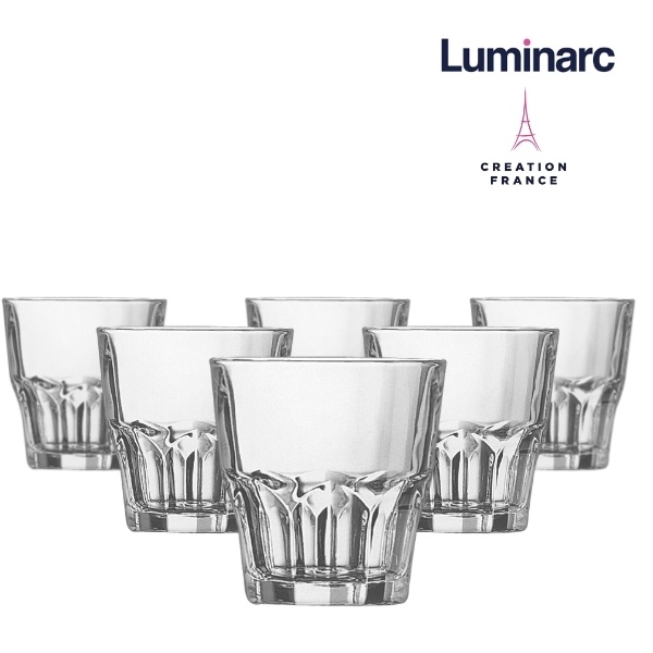 Bộ 6 Ly Thấp Thuỷ Tinh Luminarc Granity 240ml- LUGRG3653 - hộp Arcoroc