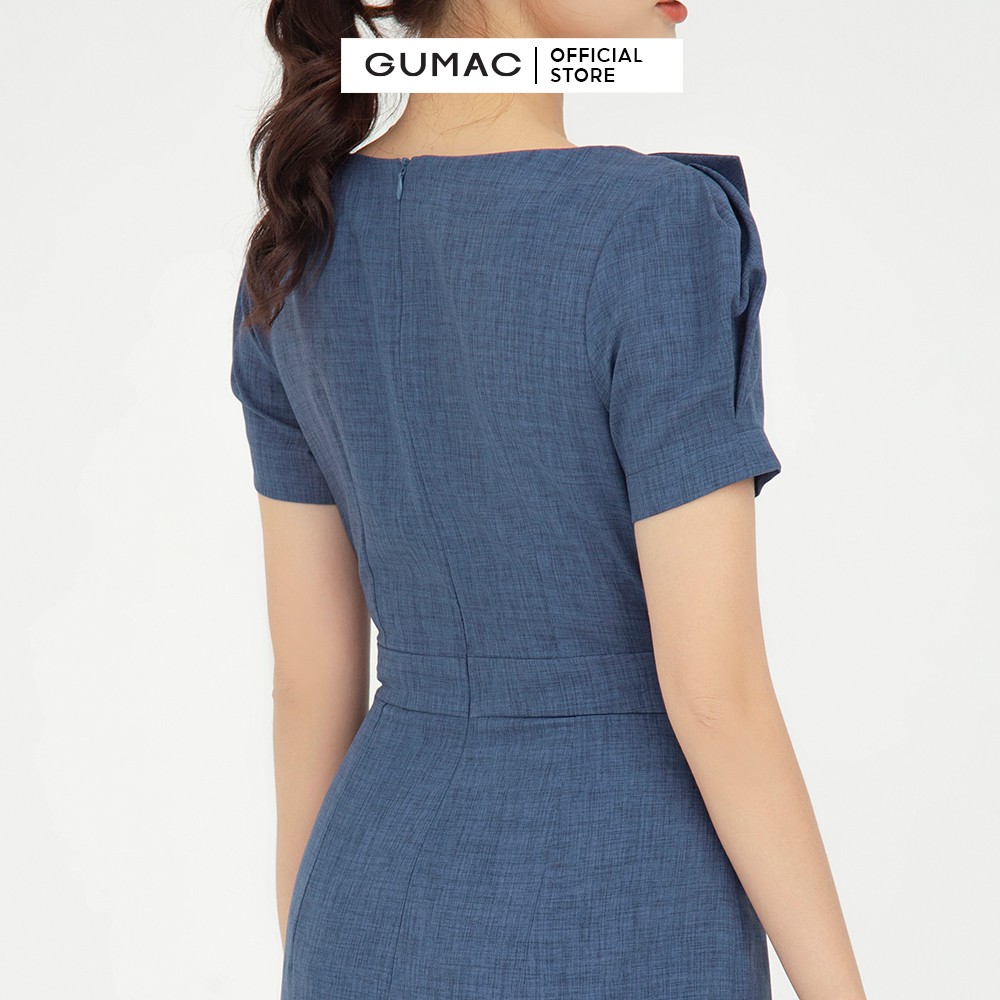 [Mã MABR07062 giảm 8% tối đa 50K đơn từ 249K] Đầm ôm nữ phối phụ kiện sang trọng GUMAC DB618 | BigBuy360 - bigbuy360.vn