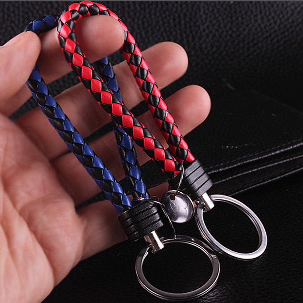 Móc Khóa Da PU Bện Sáng Tạo Thời Trang Cho Nam Nữ
