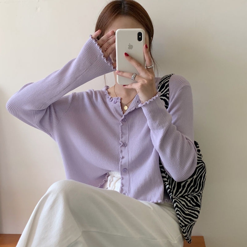 Áo khoác Cardigan dệt kim dài tay thiết kế mới thời trang mùa thu theo phong cách hàn quốc cho nữ