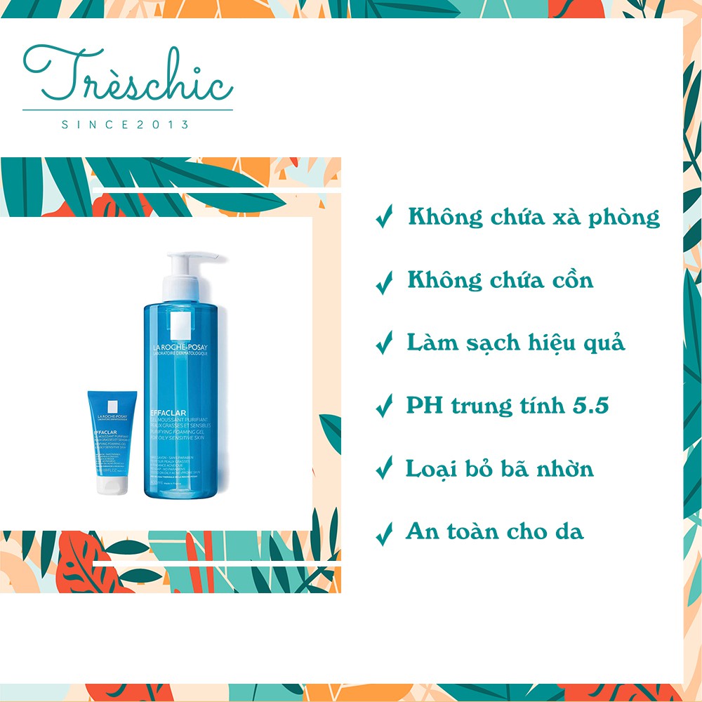 Sữa Rửa Mặt La Roche-Posay Effaclar Purifying Foaming Gel pH 5.5 Dịu Nhẹ Dành Cho Da Dầu 400ml | BigBuy360 - bigbuy360.vn