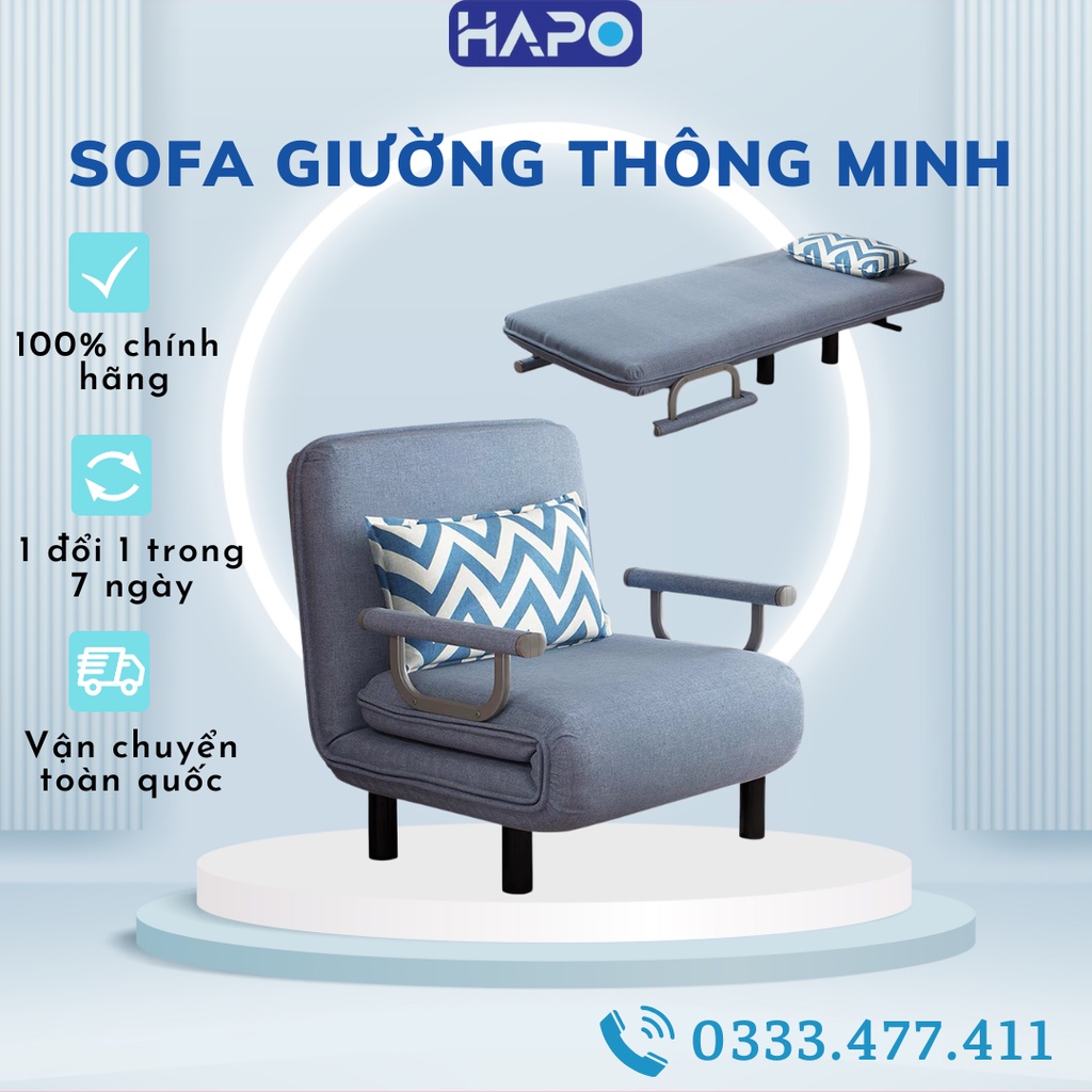 Sofa Giường Thông Minh Hapo Hp66, Ghế Sofa Lười Đa Năng Ghế SoPha Mở Thành Giường Siêu Tiện Lợi (Miễn Phí Vận Chuyển)
