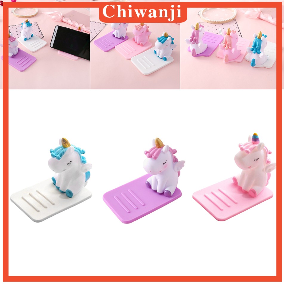 [Chiwanji] Giá Đỡ Điện Thoại Để Bàn Bằng Cao Su Hình Động Vật Hoạt Hình Màu Trắng