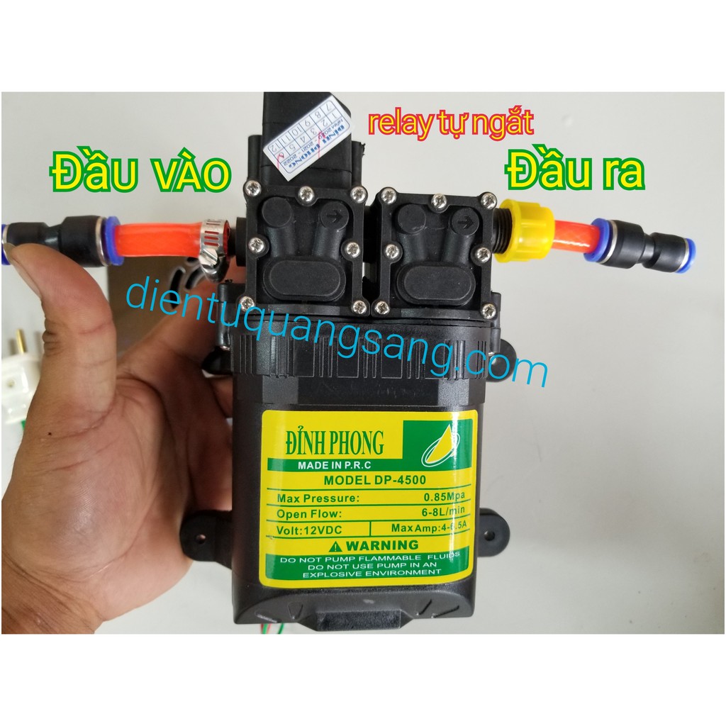 Bơm áp lực mini 12V Đỉnh phong , Bơm Đôi rửa xe phun sương