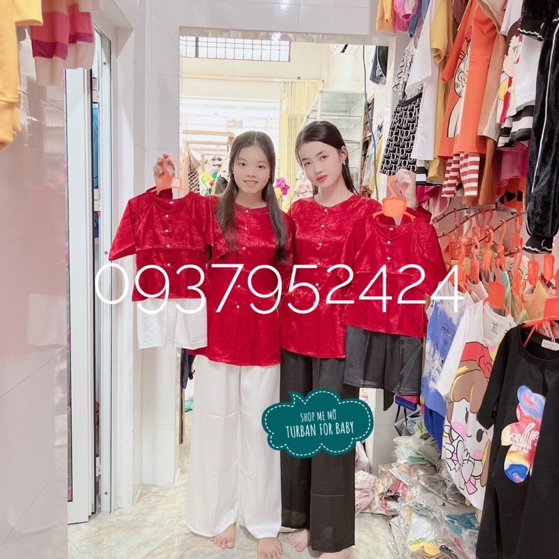 SET ÁO BÀ BA CƯNG XỈU CHO MẸ VÀ BÉ(ib shop chọn màu quần)