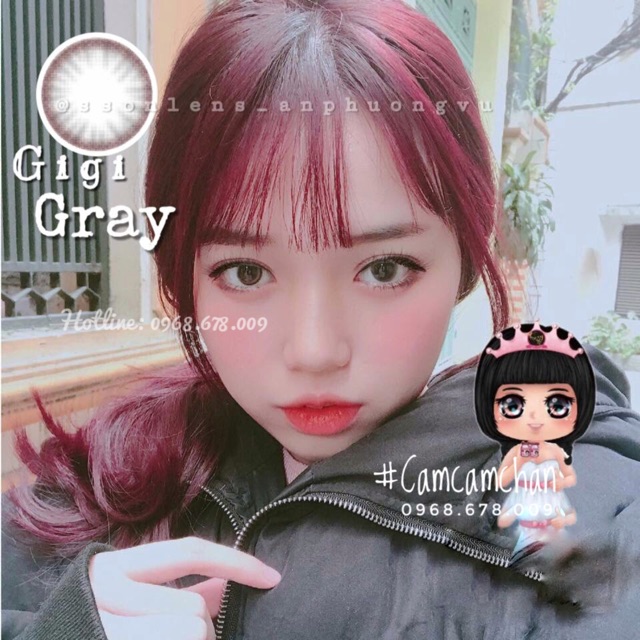 KÍNH ÁP TRÒNG HÀN QUỐC VASSEN CHÍNH HÃNG AN TOÀN ÊM DỊU- LENS GIGI GRAY
