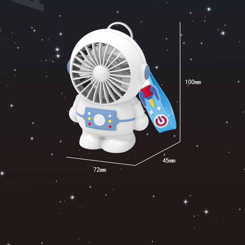 Quạt tích điện Mini Cầm Tay Hình Phi Hành Gia Có Cổng Sạc USB Và Dây Đeo