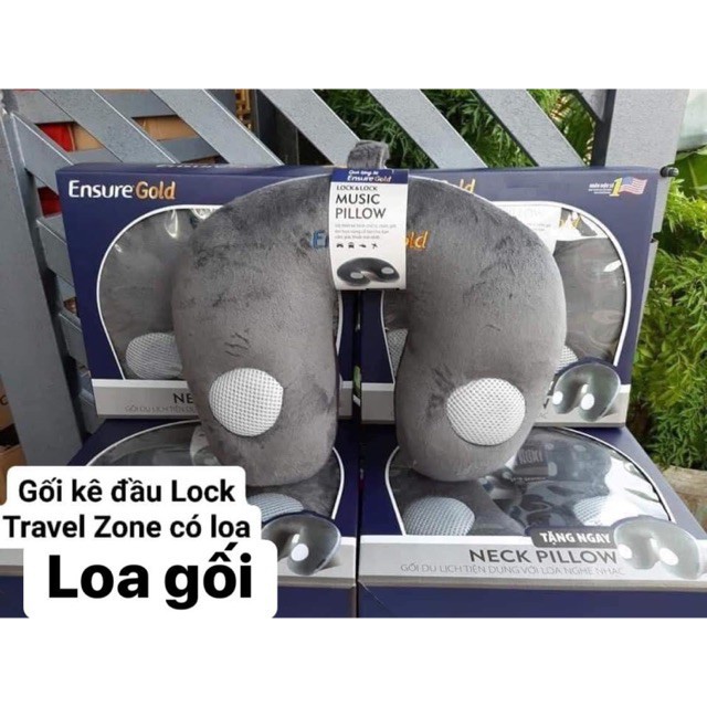 Gối kê đầu Lock&Lock Travel Zone LTZ987G có loa (HÀNG KHUYẾN MÃI ENSURE)