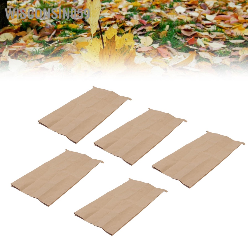 Wisconsin059 5 Cái Giấy Kraft Túi Dệt Composite Không Thấm Nước 100 X 50 cm Lưu Trữ Lá Cho Bãi Cỏ Sân Vườn Nhà