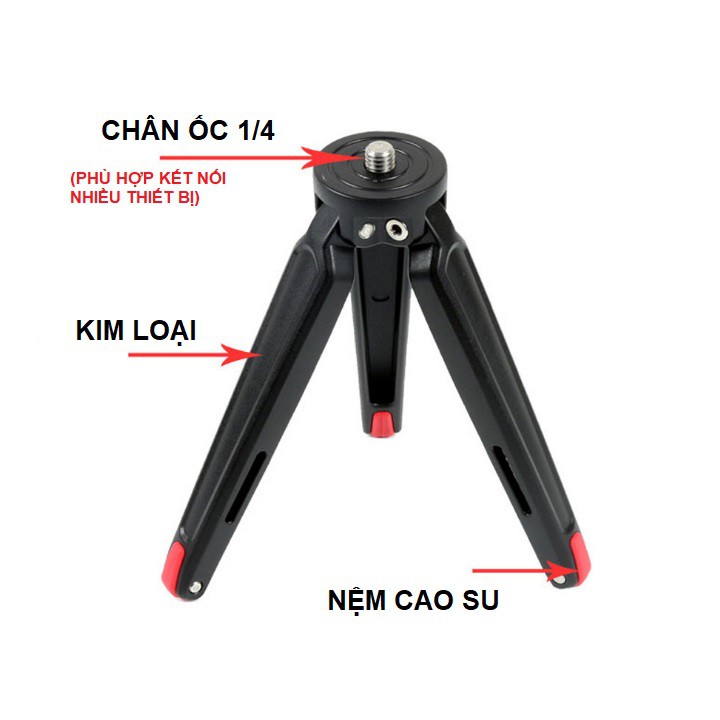 Tripod PULUZ mini bằng kim loại dùng cho điện thoại, máy ảnh, gimble chống rung