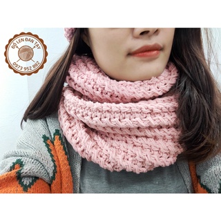 Khăn len ống đan tay kiểu vặn thừng 2 mặt độc đáo - Quà tặng handmade