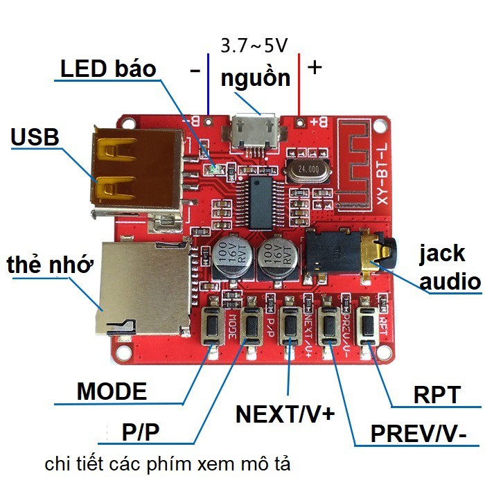 Module giải mã MP3 bluetooth 4.1