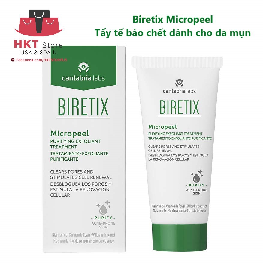 Biretix Micropeel - Tẩy tế bào chết dành cho da mụn 50ml DATE T2/2024