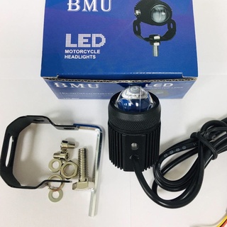 đèn pha led bi cầu mini 2 chế độ cos trắng pha vàng xe máy hộp vuông ko có cục nguồn
