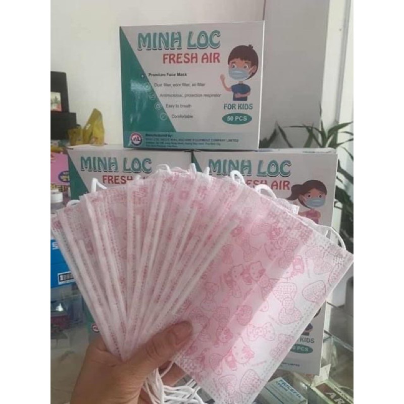 HỘP 50c KHẨU TRANG TRẺ EM KHÁNG KHUẨN 3 LỚP MINH LỘC | BigBuy360 - bigbuy360.vn