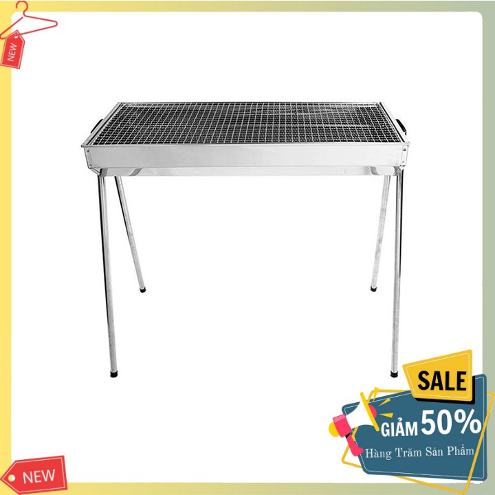 Bếp nướng BBQ ngoài trời dã ngoại nướng than hoa inox gấp gọn chân cao