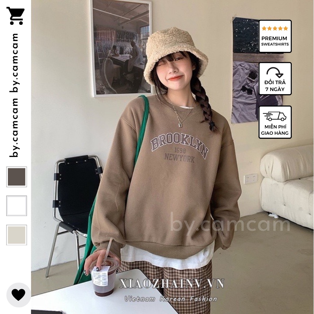 Áo Nỉ Form Rộng BROOKLYN NEWYORK 1698 Basic Dành Cho Nam Nữ 𝘽𝙮.𝘾𝙖𝙢𝙘𝙖𝙢 | BigBuy360 - bigbuy360.vn