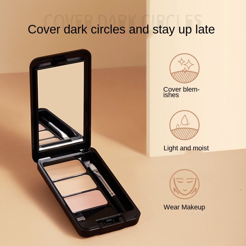 Kem che khuyết điểm GECOMO 3 màu sắc trang điểm tự nhiên che vết mụn làm sáng da