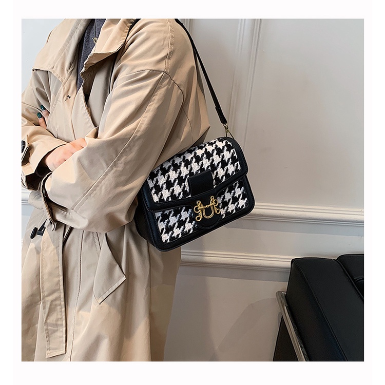 Túi Xách Nữ Họa Tiết Caro Houndstooth (Gồm 2 Dây) WESTIE - A73.TXN