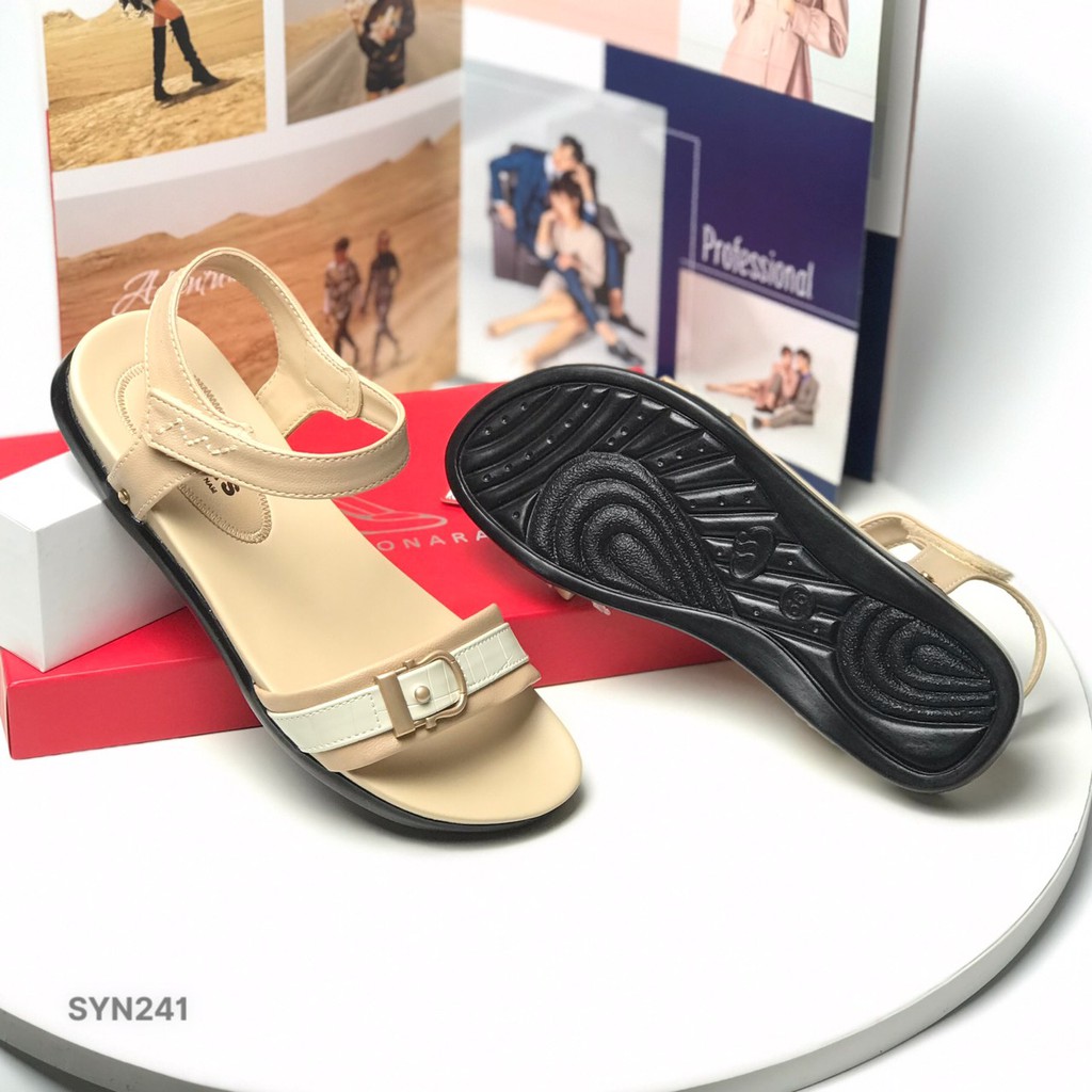 Sandal nữ BITAS ❤️FREESHIP❤️ Dép quai hậu học sinh đế bằng gắn khuy SYN241