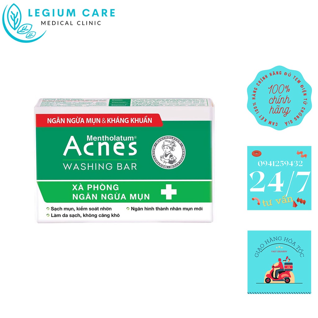 Cục xà bông ngừa mụn Acnes Washing Bar (75g) bánh xà phòng tắm hết mụn cho mặt và toàn thân cho cả nam, nữ