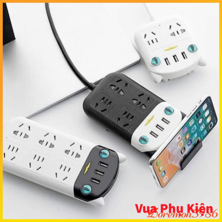 [FREE SHIP] Ổ Cắm Điện Hình Mèo Đa Tính Năng Chống Giật Điện Hàng Siêu Cao Cấp, Có Mút Dính Lên Tường Hay Bất Kỳ Ở Đâu