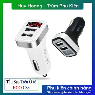 Tẩu Sạc Oto Hoco Z3 - 2 Cổng ra - Củ Sạc Điện Thoại Trên oto Chính Hãng Hoco