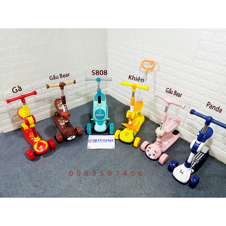 [có tay đẩy] Xe Scooter 3 in1 cao cấp cho bé, xe scooter cho bé
