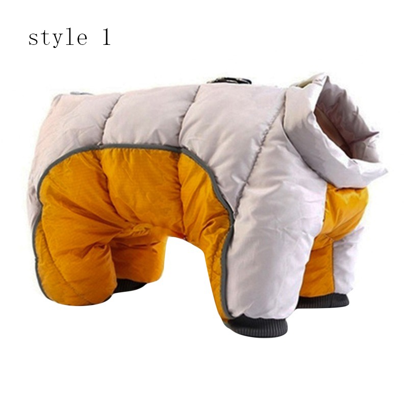 Dog Waterproof Stand-collar Four-legged Back Zippered Warm Down Padded Jacket