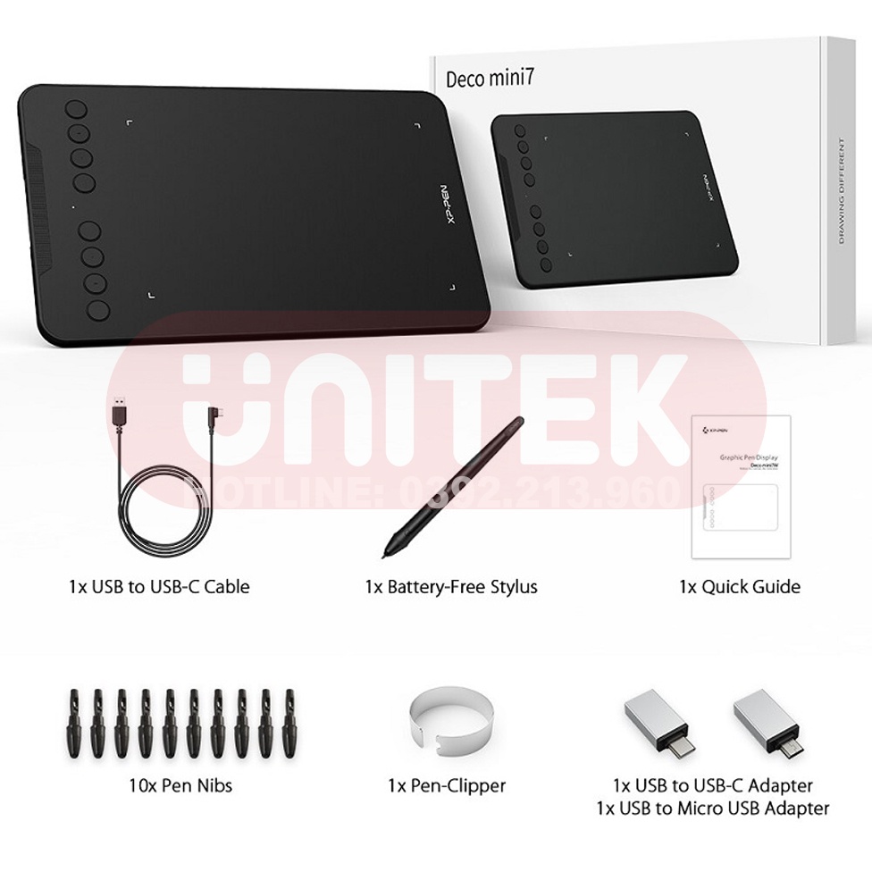 Bảng Vẽ Điện tử XP-PEN Deco Mini7 Android Hỗ Trợ Cảm Ứng Nghiêng