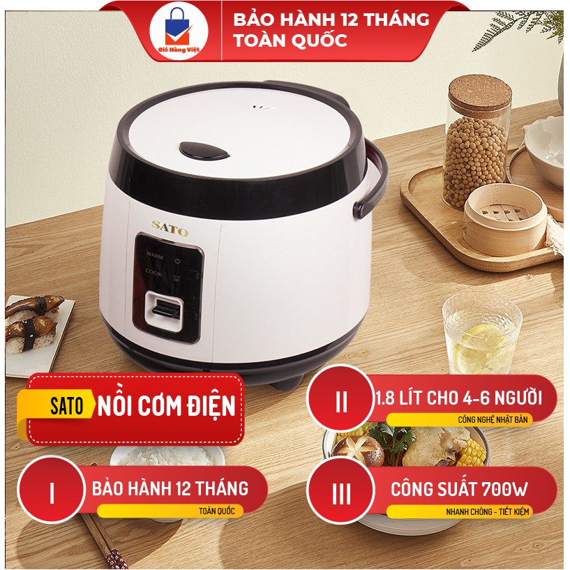 Nồi cơm điện công nghệ Nhật Bản SATO 18F061 nấu cơm ngon