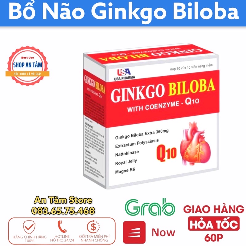 Viên uống bổ não Ginkgo Biloba 360  Giúp bổ sung dưỡng chất cho não, tăng cường lưu thông máu