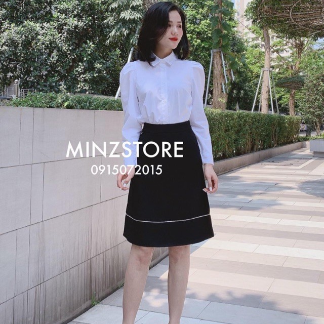 Chân váy Công sở chữ a nhỏ tới gối trẻ trung gấu nẹp trắng | BigBuy360 - bigbuy360.vn