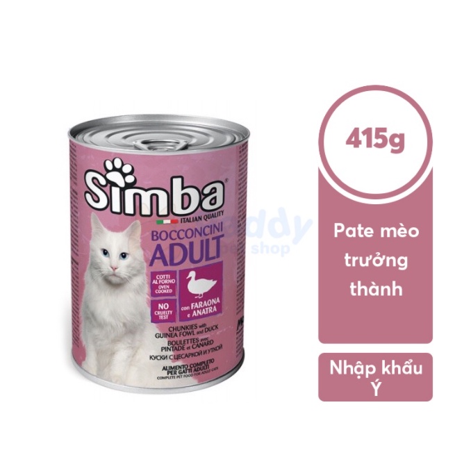 Pate SIMBA cho mèo lon 415g