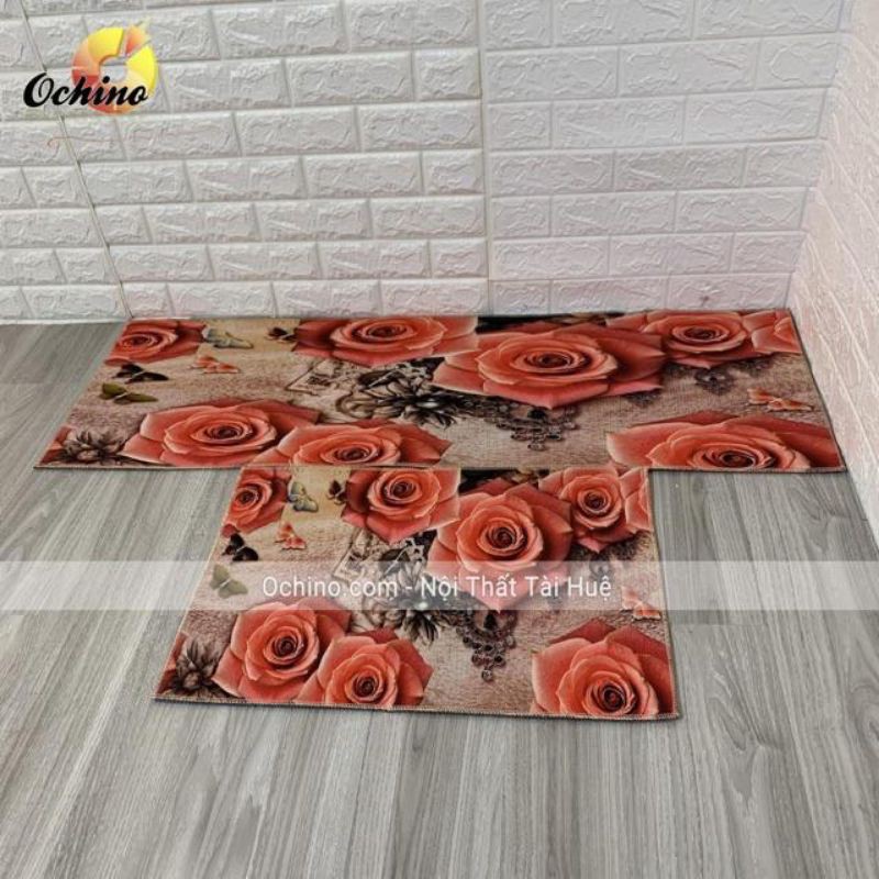 BỘ 2 TẤM THẢM NHÀ BẾP 3D CHỐNG TRƯỢT [40×60 Cm Và 40x120 Cm]